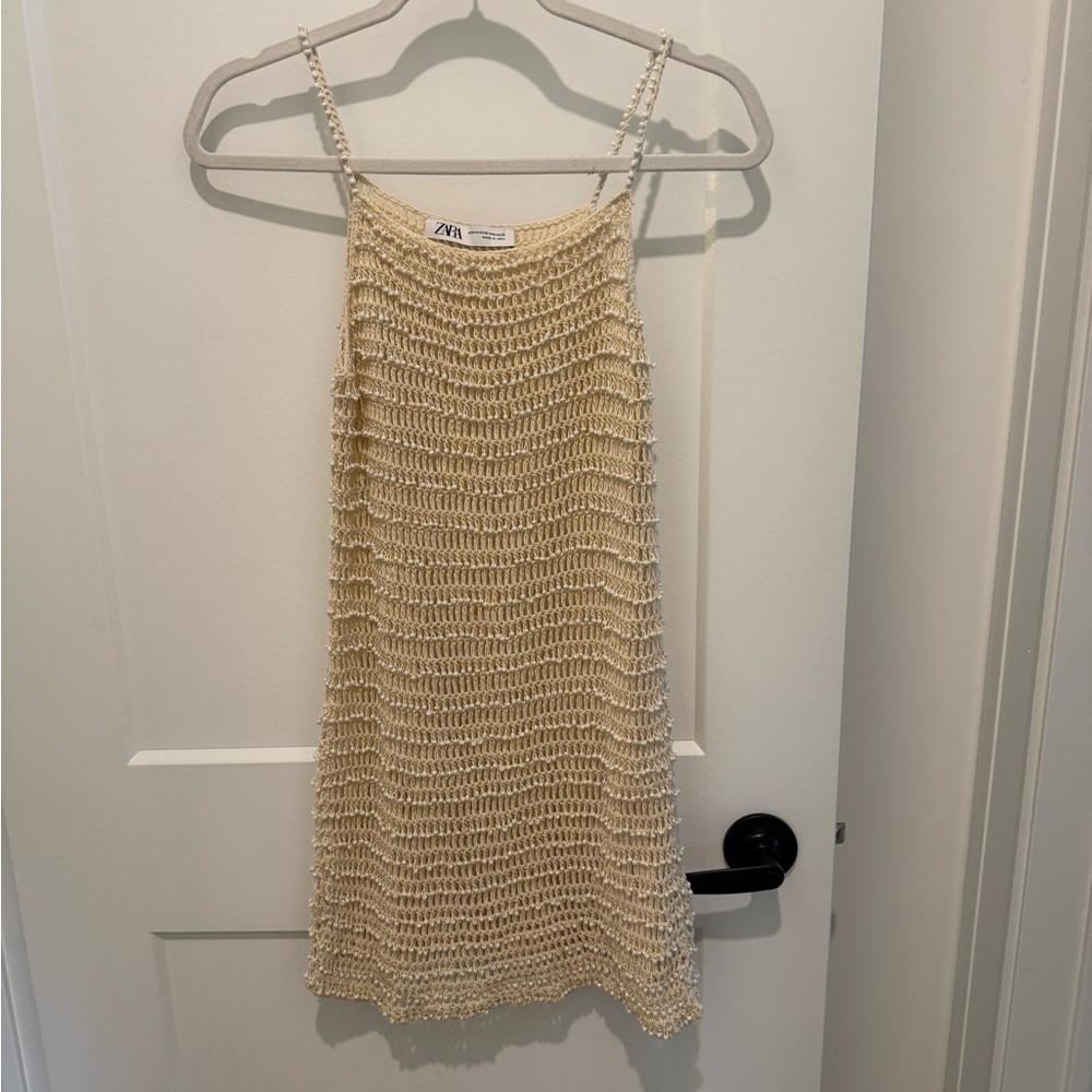 Zara Beige Textured Dress